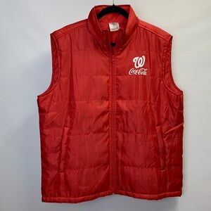 Washington Nationals Curly W Red Full Zip Vest Size XL